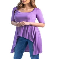 Comfort Apparel femei Extra lung High Low tunica Top