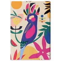 Wynwood Studio Canvas colorat papagal animale păsări Wall Art Canvas Print Albastru roz fierbinte 24x36