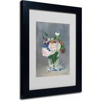 Marcă comercială Fine Art Flori într-o vază de cristal Canvas Art de Edouard Manet, cadru negru
