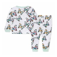 Burt ' s Bees Baby Baby Girl Pijamale, Tee și pantaloni Set PJ din 2 Piese, bumbac Organic