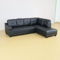 Hommoo Semi PU din piele sintetică în formă de l canapea sufragerie Set canapea, Modern set canapea canapea din 3 piese, canapea