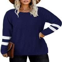 Femei Plus Dimensiune tricouri maneca lunga culoare bloc Topuri Casual tunica bluza pentru femei