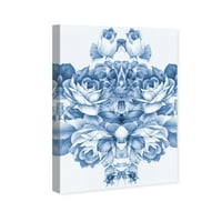 Wynwood Studio Floral și Botanic Shabby Chic Canvas Art-buchet albastru și alb de flori, artă de perete pentru living, dormitor