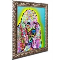 Marcă comercială Fine Art Poodle Canvas Art de Dean Russo, Cadru ornamentat din aur