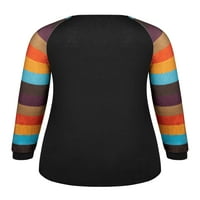 Chama Plus Dimensiune Maneca lunga Tricot Bluza Tricouri pentru femei culoare bloc Raglan maneca tunica Topuri